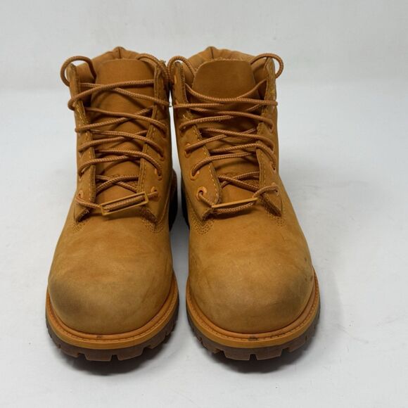 Timberland Premium Waterproof Boots Kids Size 2 Orange Nubuck Leather Insulated - Picture 8 of 16